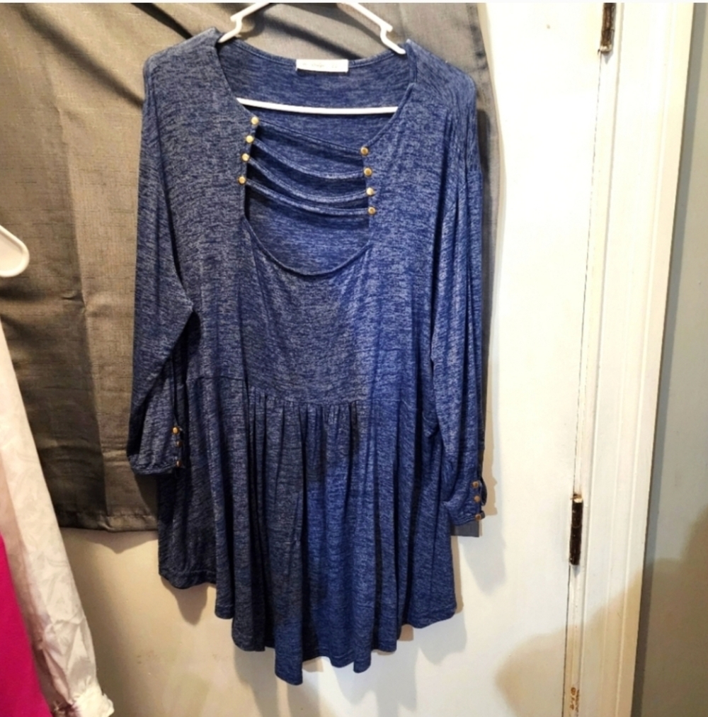 Rosegal 2x 18 long sleeve strappy blouse